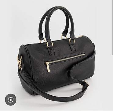 levis majice: Crna ženska torba – “bowling”/duffle stil - Materijal: veštačka koža — 1