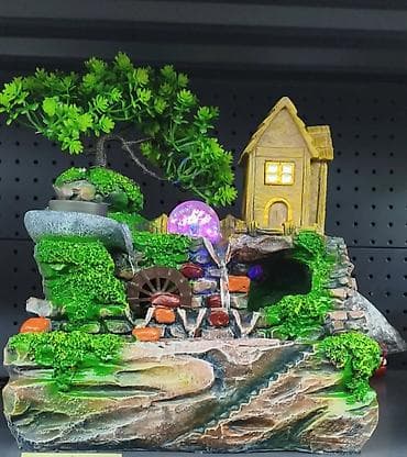 Dekorativna fontana za enterijer – “mini zen bašta” sa kućicom i LED