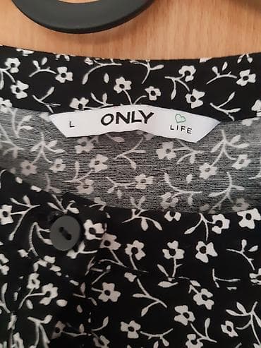 jakne only: Haljina ONLY Life – crna sa belim cvetnim printom - Brend: ONLY — 2