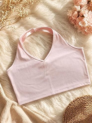 majice rasprodaja: Poslednji komadi✨ 🌸 Halter Crop Top 🌸 • Boja: Puder roze • Dostupna — 3