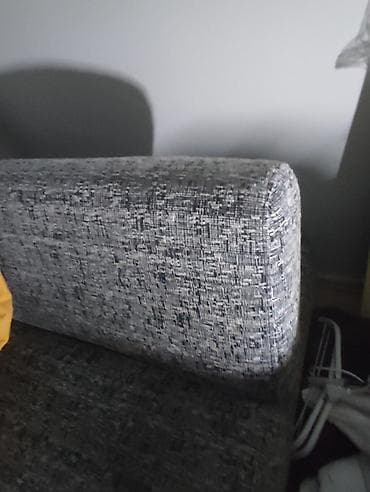 garniture polovne: Sivi tapacirani naslon/valjkasti jastuk za ugaonu garnituru ili kauč — 5