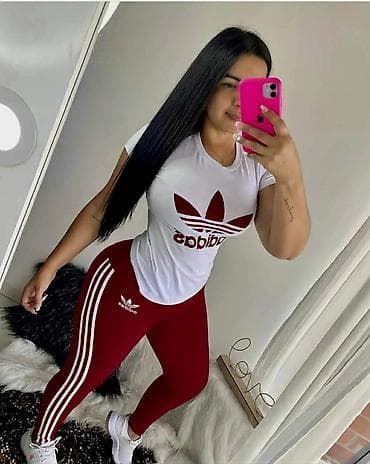 pull i bear: Ženski sportski komplet – majica + helanke - Stil: inspirisan — 3