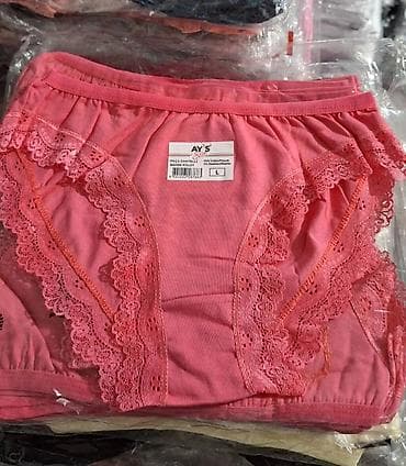 crveni donji ves: Ženske pamučne gaćice 12 komada – AYS - Modeli: klasične bikini — 8