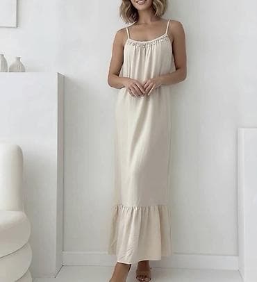 boho stil haljine: Haljina na tanke bretele. - Kroj: ravna,lepršava silueta do članaka — 2