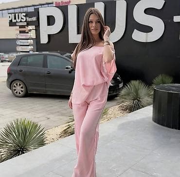 steznik za rame: Ženski komplet – bluza i pantalone širokog kroja - Dizajn: ležeran i — 4