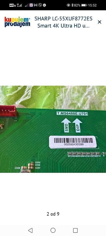 sobne antene za tv: SHARP LC-55XUF8772ES Smart 4K Ultra HD – delovi Dostupne originalne — 3