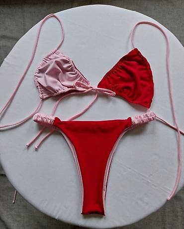 plazma torba: Dvodelni bikini set – roze/bordo-crvena - Gornji dio: klasičan — 4