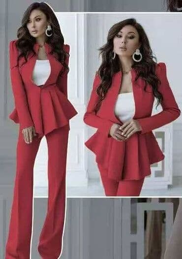 kompleti zenski: Elegantno žensko odelo, koje kombinuje blejzer sa peplum dizajnom i — 5