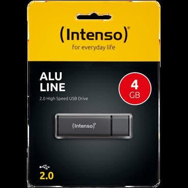 USB Flash drive 4GB ALU Line, crna boja, materijal Aluminijumum