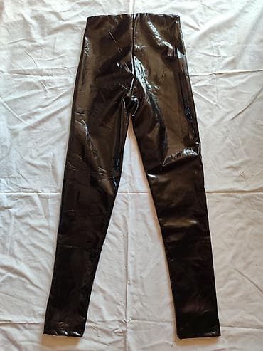 bonati helanke: Crne sjajne helanke/leggings sa visokim strukom - Materijal — 3
