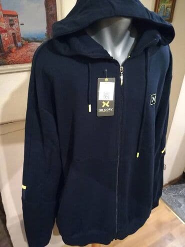 zvonarice pantalone: Tracksuit top, 6XL (EU 64), color - Blue, Cotton — 3