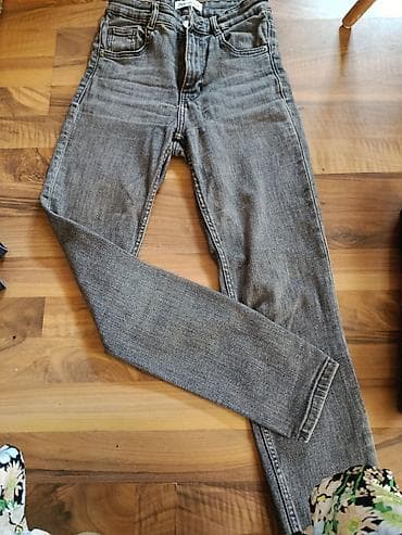 ZARA ženske farmerke – siva/uglasta isprana nijansa - Model: uske na lalafo.rs ZARA ženske farmerke – siva/uglasta isprana nijansa - Model: uske