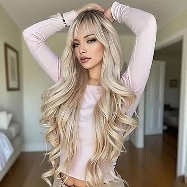 kosulje sa elastinom: Perika – duga, ravna sa blagim talasima na krajevima, ombre plavo do — 5