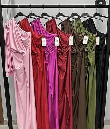 roza haljina: Elegantna asimetrična haljina na jedno rame sa prednjim visokim — 3