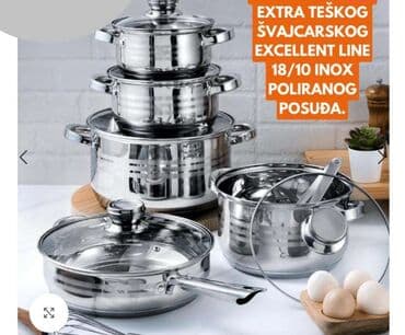 metalac posudje kante za mast: Set Kuhinjskog Posuđa – Excellent Line Inox Collection Cena 6800 din — 2
