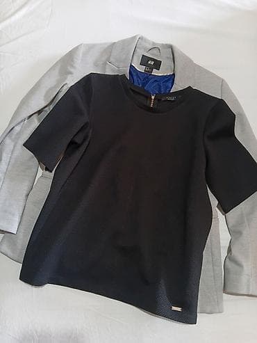 bluza etno: Ženski komplet: H&M sako + Mohito bluza - Sako: svetlosivi — 1