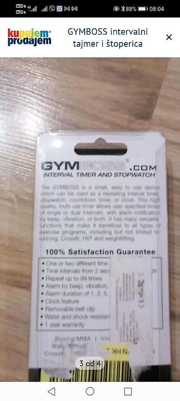 satovi oglasi: GYMBOSS intervalni tajmer i štoperica Kompaktan, lak za upotrebu — 4
