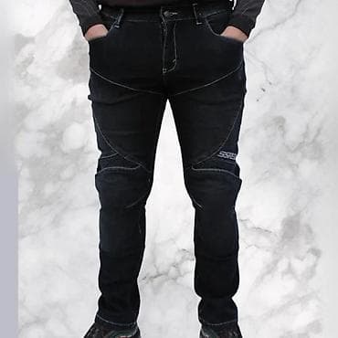 Farmerke: Muške crne farmerke – moto/urban stil - Kroj: slim/straight sa — 4