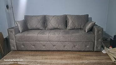 trilord namestaj: Trosed/sofa sa dekorativnim prošivom i jastucima - Moderan, boxy — 2