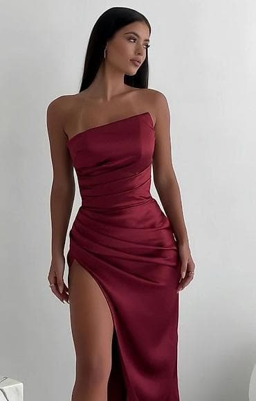 kiko sjaj za usne: 🎗️ Haljina – 3700 din Elegantna, duga satenska haljina bez bretela sa — 1