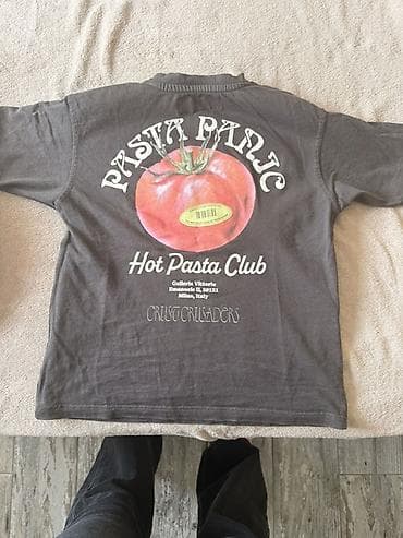 deborah milano: Pamučna majica „Hot Pasta Club“ – tamnosiva - Kratki rukav, okrugli — 2