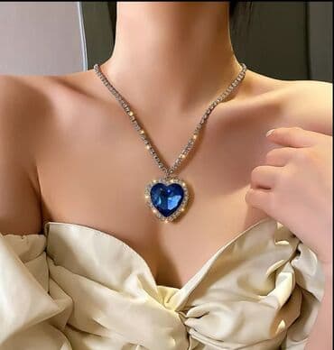 srebrna ogrlica detelina: Titanik plavo srce okeana, ogrlica i privezak — 2