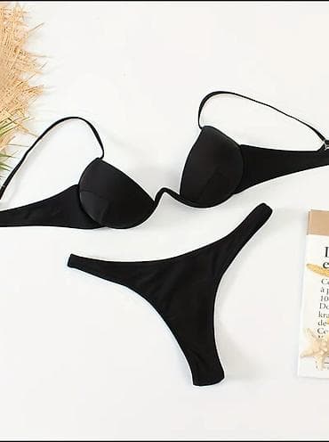 crne ogrlice: Ženski bikini komplet – boja: crna, veličina: L, NOVO - Dvodelni — 3