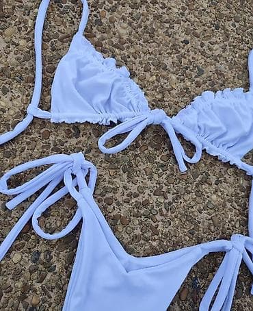 patike nike bele: Beli dvodelni bikini – klasičan trouglasti model - Gornji deo — 2