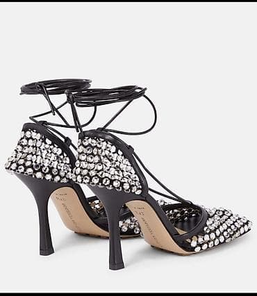 nike patike 270: Bottega Veneta Sparkle Stretch ukrašene mrežaste salonke - Model — 3