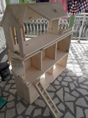 kaput od veštačkog krzna: Kucica za igracke ﻿Novo rucno napravljena kucica od cistog drveta. Bez — 5