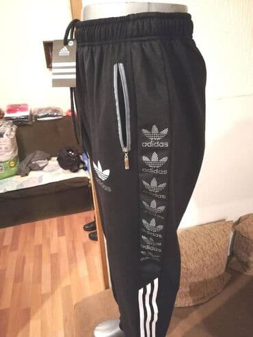 batch kod parfem: Sweatpants, L (EU 52), XL (EU 54), 2XL (EU 56), Adidas, color - Black, Cotton — 6