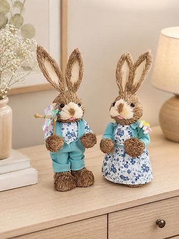 dekoracija ispod jelke: 🐰🌸 Uskršnja dekoracija – par pletenih zeka 🌸🐰 Unesite toplinu i — 1