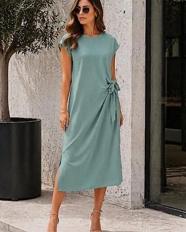 obuca za vodu pepco: Ženska midi haljina sa bočnim čvorom - Kroj: ravna silueta do — 6
