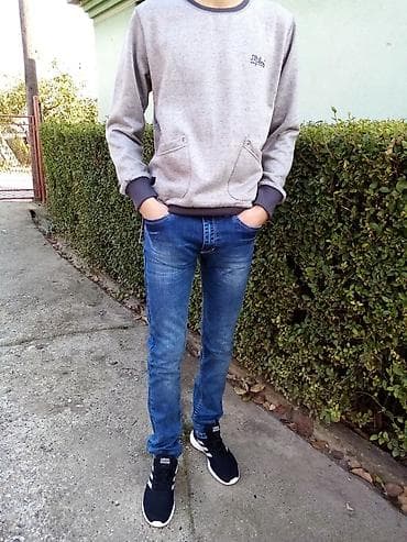 sivo odelo crna kosulja: Creatory farmerice nove, sa elastinom broj 31 slim-fit poluobim struka — 4