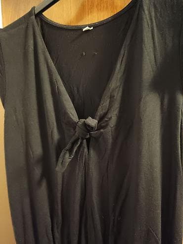 swing haljine: Tifani. Pamucni zersej. Duga crna haljina bez rukava - Model: maxi — 2