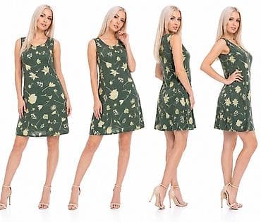 Lične stvari: Zelena letnja haljina bez rukava sa floralnim printom - Kroj: blago — 3