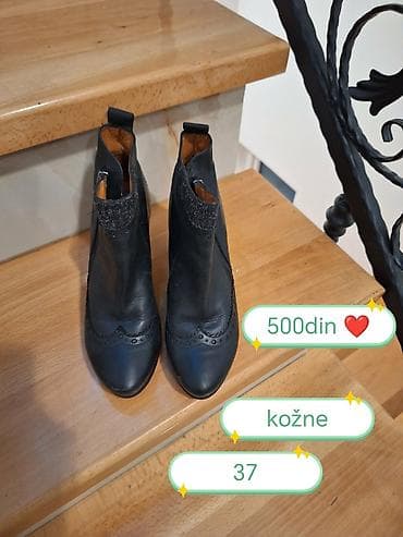 štikle novi sad: Kožne ženske ankle čizme, broj 37. - Materijal: prava koža spolja — 1