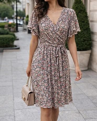 helanke sa kompresijom: Ženska letnja haljina s cvetnim printom Cena za 2 komada 1,999 dinara — 6