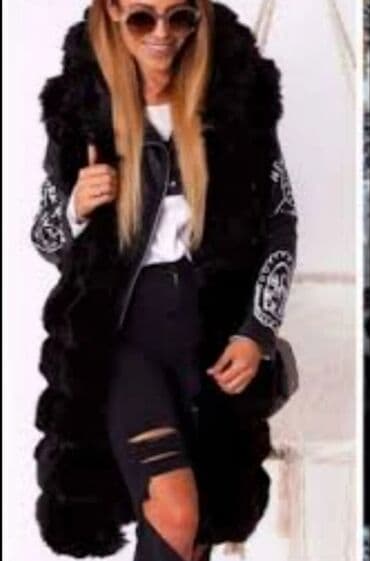 c a jakne 2017: S (EU 36), Faux fur, color - Black — 2