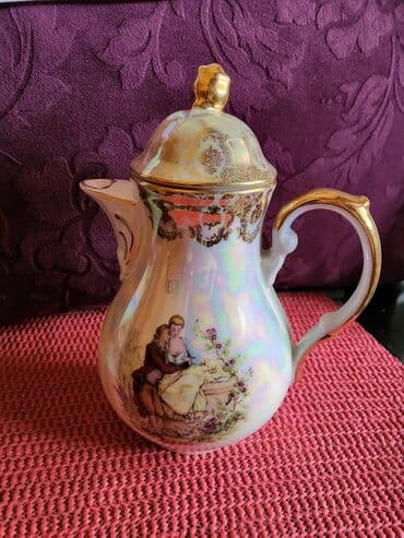 Čajnici: Bokal 1918g + Oscar Shaller Bavaria porcelan. Bokal je nov,pozlata — 1