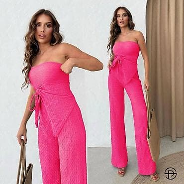 Sets: Ženski jednobojni komplet bez bretela, od elastičnog — 2