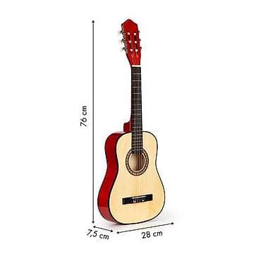instrumenti od kartona: VELIKA DRVENA GITARA ZA DECU – crvena Šifra proizvoda — 2