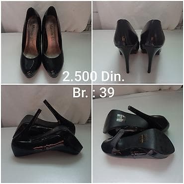 balmain sandale cena: Elegantne crne lakovane salonke Massin - Model sa platformom i — 3