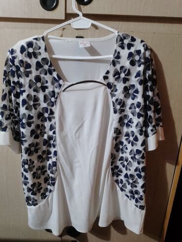 poliester majice: XL (EU 42), Polyester, Floral, color - White — 1
