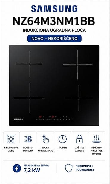 gorenje toster 3 u 1: Samsung NZ64M3NM1BB indukciona ugradna ploča - 4 indukcione zone sa — 1