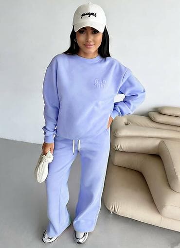 Ostalo: Ženski komplet trenerke – duks i donji deo sa širokim nogavicama - — 7