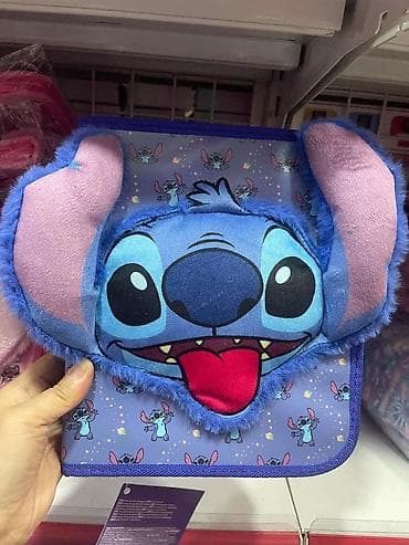 sirogojno dzemperi muski: Školski zip pernica-set sa 3D plišanim licem (Disney motivi – Stitch — 1