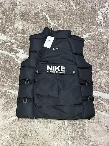 Džemperi: Plišana muška prsluk-jakna bez rukava, crna, sa kapuljačom i — 3