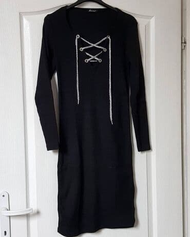haljine sa kaisem: M (EU 38), color - Black, Long sleeves — 1