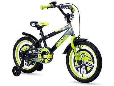 Bicikl dečiji GALAXY WOLF 16" – crna/siva/neon zelena Šifra